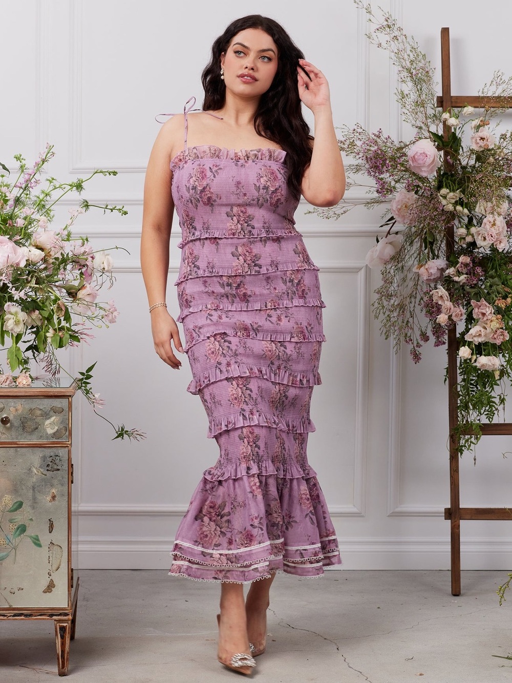 V. Chapman | Geranium Dress in Lilac Tapestry Rose wedding, prom, formal event